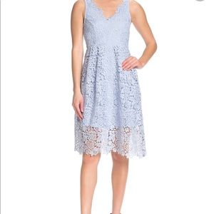 ASTR Baby Blue Lace Midi Dress- Size Medium
